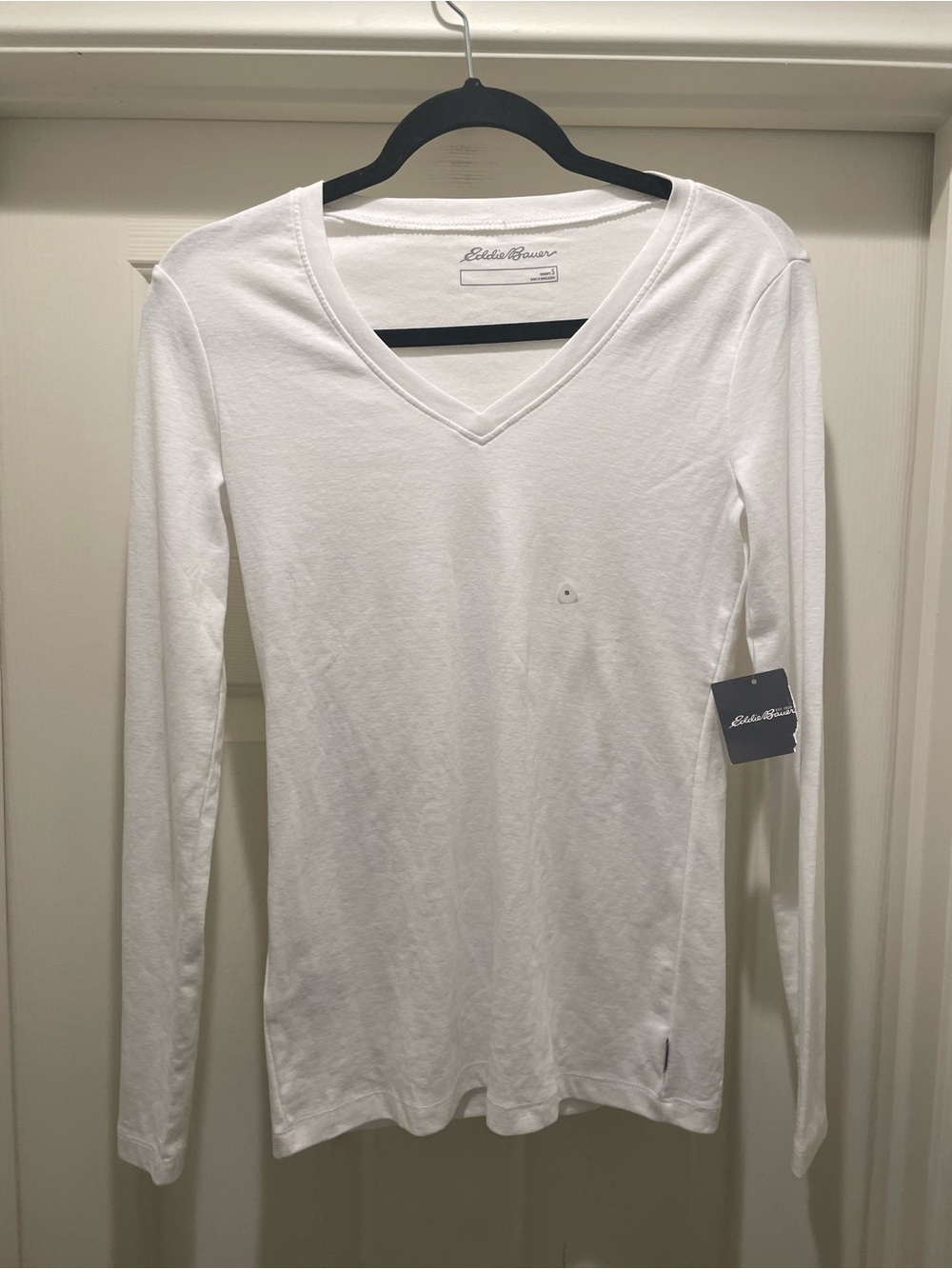 Eddie Bauer Long Sleeve V-Neck T-Shirt Women’s Size S White